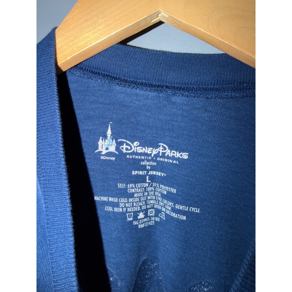 Disney Parks Disneyland Resort Spirit Jersey Navy White Striped Large EST 1955 - Picture 6 of 6